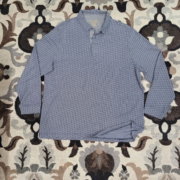 Tasso Elba Men's Blue Supima Long-Sleeve Polo XXL - Picture 13 of 13